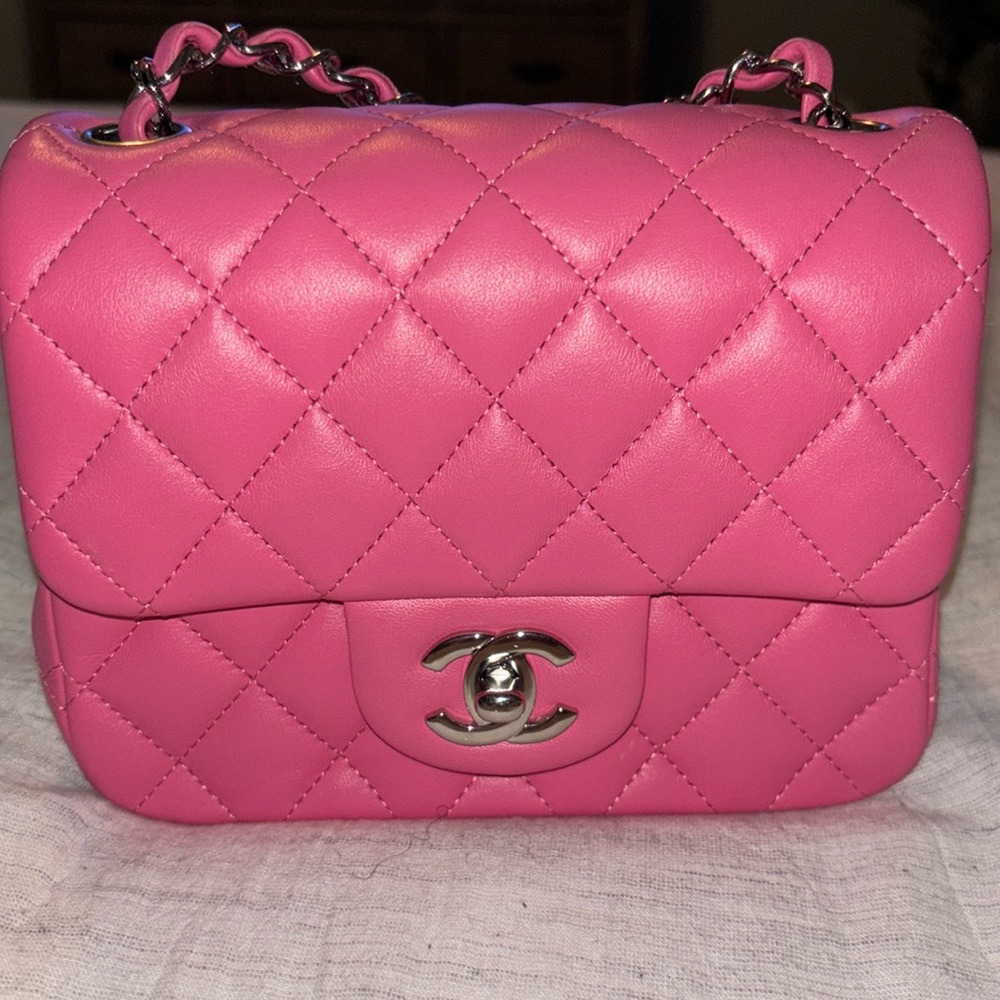SOLD! Authentic CHANEL Barbie Pink Mini Square Classic Flap